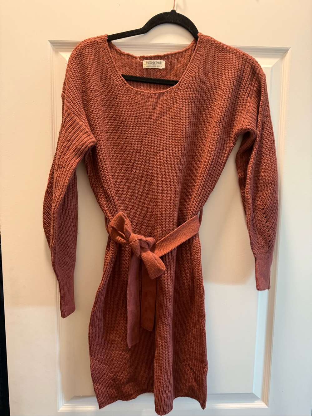 Knit Belted Sweater Dress - Picture 1 of 4
